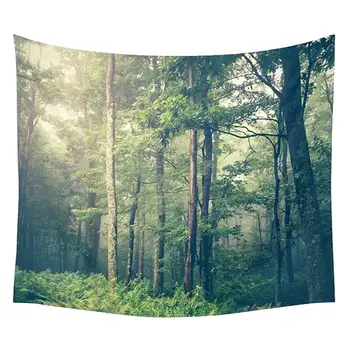 

1pc Indian Mandala Tapestry Forest Trees Printing Beach Towels Yoga Mat Sun Block Round Bikini Cover-Up Blanket 140 X 190 cm