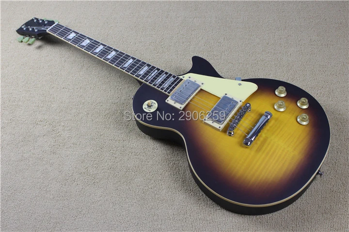 

Factory direct 3ts vintage circle sunburst matte finish mahogany guitar,tiger striped maple top,free shipping