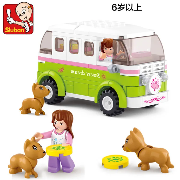 

Small Lu Ban Assembling Building Block 0523 Girl Alpinia Oxyphylla Spelling Insert Toys Gift Pink Colour Dream City Wagon