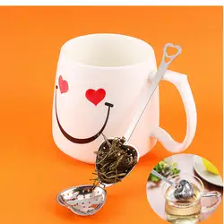 Новый высокое качество дизайнер в форме сердца нержавеющая сталь ложка-ситечко для чая фильтр круче Ручка душ чай инструмент