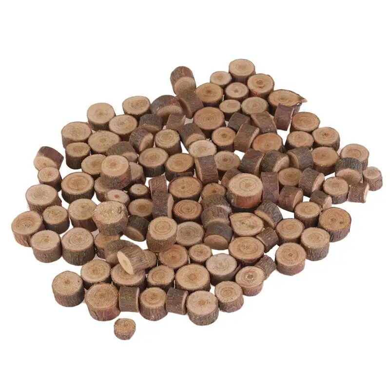 

100pcs 2-3CM Blank Wood Slices Discs for DIY Crafts Embellishments