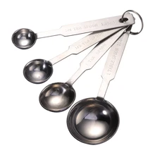 4 шт. кухня Выпечка Нержавеющая Сталь мерные ложки в разных размерах(серебро