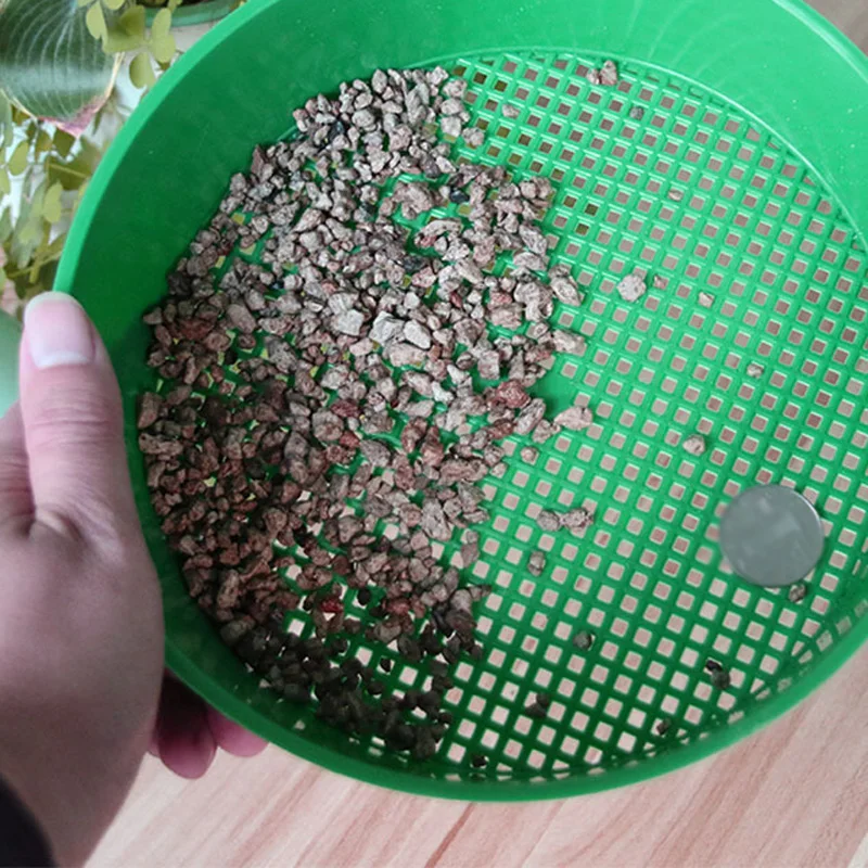 Зеленое пластиковое садовое сито загадка для компоста почвенный камень сетка