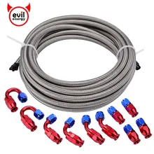 Evil energy AN4 нержавеющая сталь плетеный PTFE топливный шланг 5 м+ 4 AN 0/45/90/180 градусов PTFE многоразовый PTFE фитинг топливный шланг E85