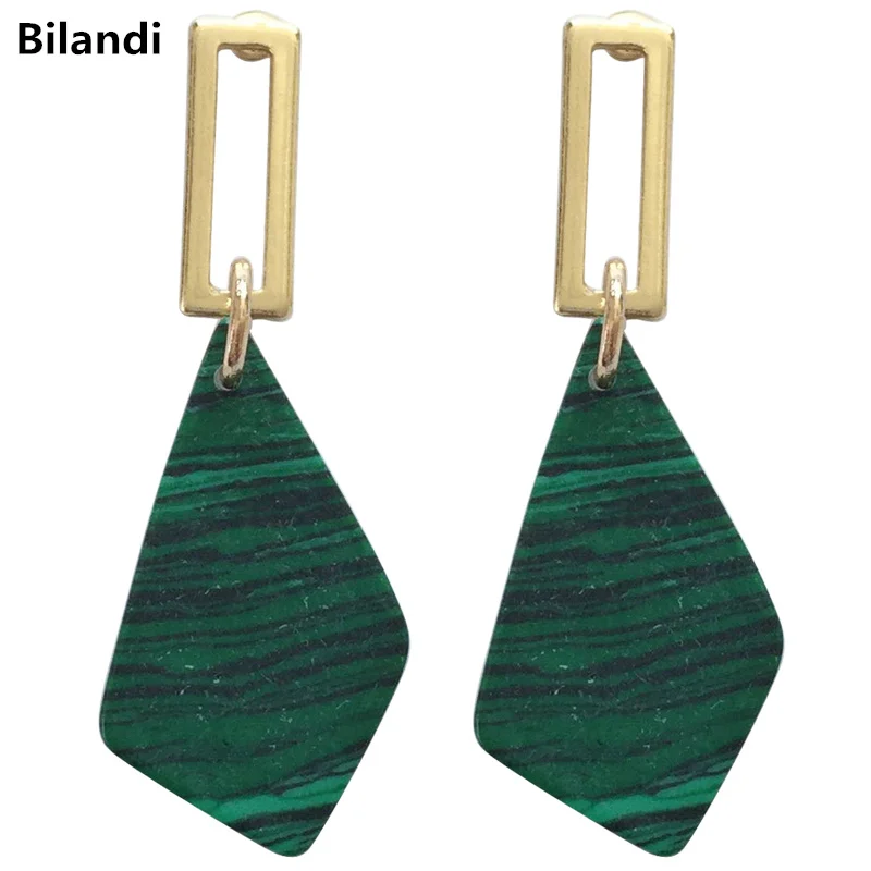 

Fashion New Designs Jewelry Metal Irregular Composite Stone modern earrings For Women