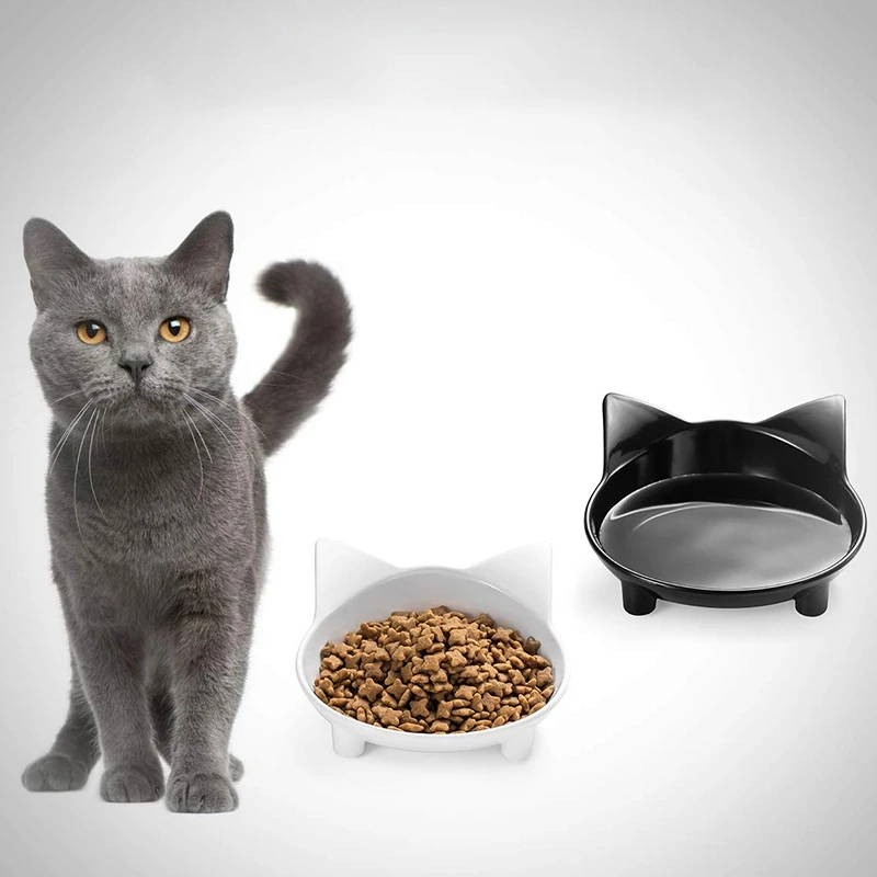 

Pet Feeder Cat Bowl Shallow Cat Food Bowl Non Slip Dish Small Puppy Dog Wide Cat Water Bowls for Relief of Whisker Fatigue