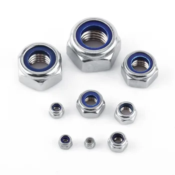 

100Pcs M2-M12 Stainless Steel SS304 Locknut Hex Nut Locknuts with Nylon Insert Wholesale.