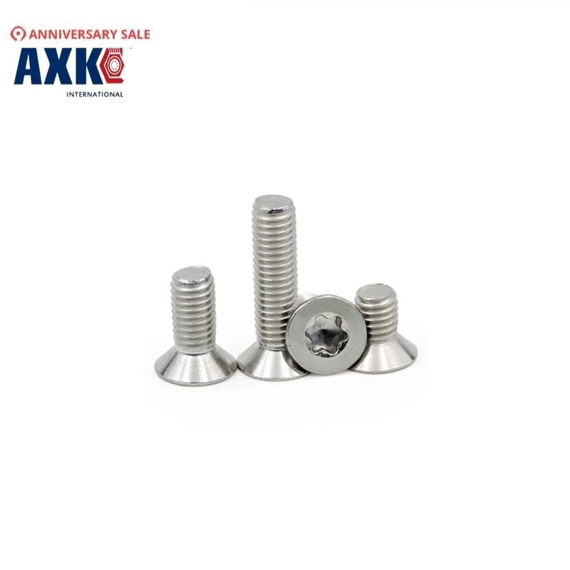 Axk 100 шт. M3 * 4/5/6/8/10/12/16/20 A2 Нержавеющая сталь Torx винт с потайной головкой шурупы|screw