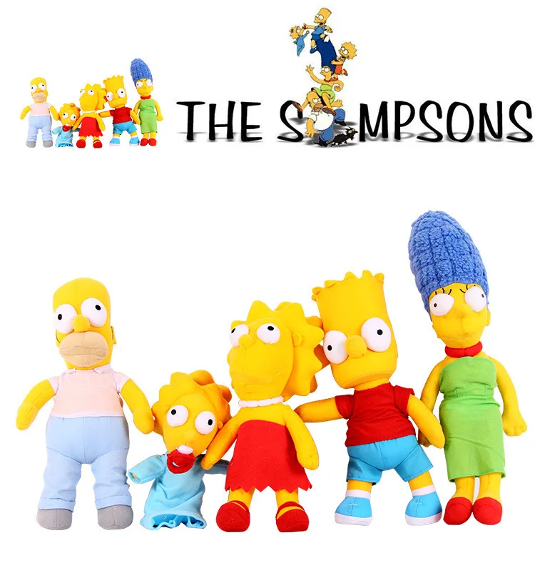 

26-45cm Plush Toys The Simpsons Family Bart Son Daughters Lisa Cartoon Movie Doll Peluche Stuffed Plush Toys Gifts for Children
