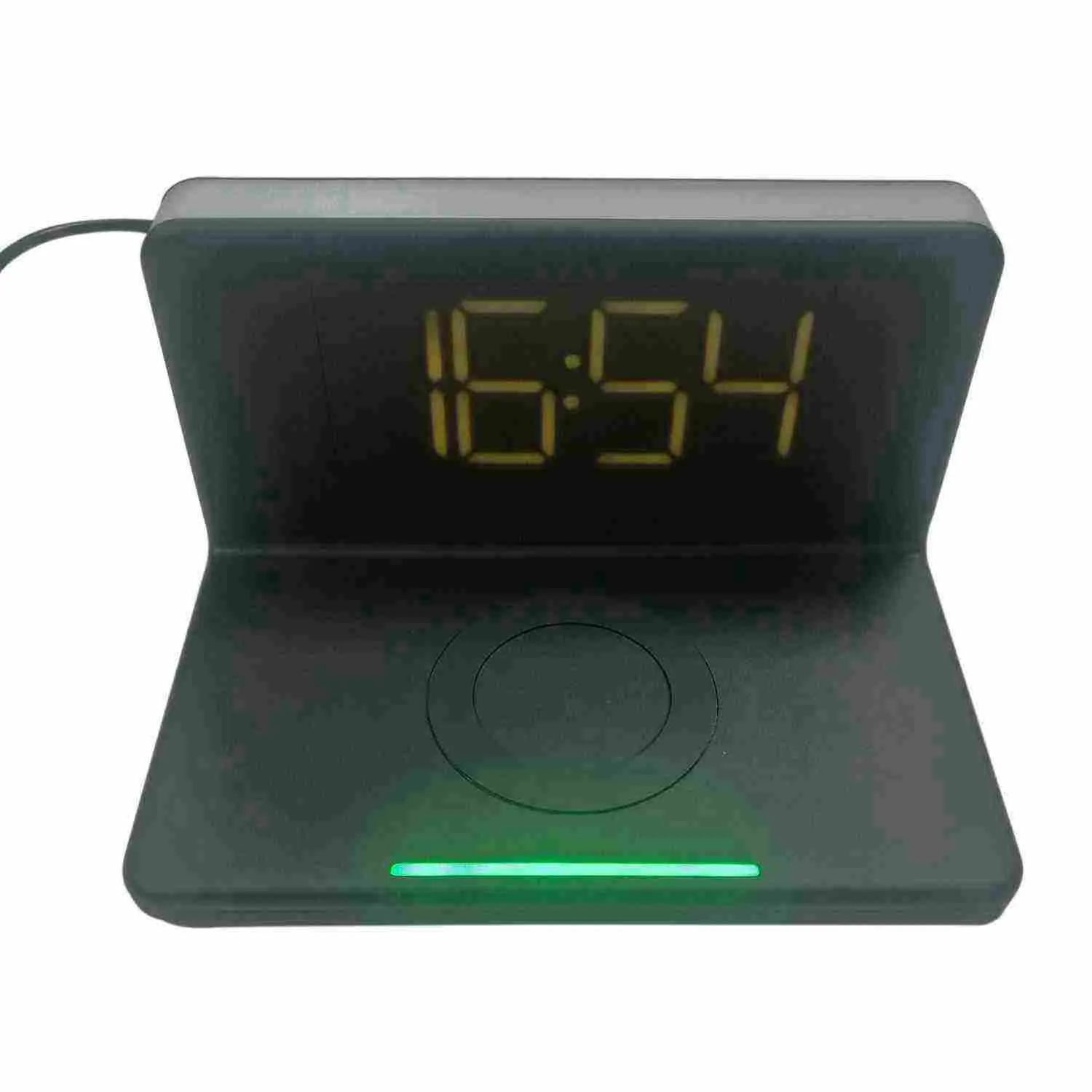 Настольные электронные часы-будильник mirron/a101-3 с/беспроводная зарядка. Wireless charger clock. Часы wireless charger clock. ‘black and white’ wireless oled digital clock. Multi-function wireless charger with alarm /time clock date.