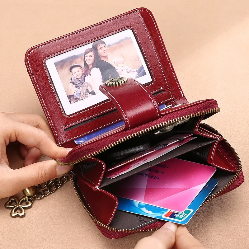 

2019 Leather Ladies Wallet Female Short Student Korean Version Multi-Function Mini Purse Driving License Wallet