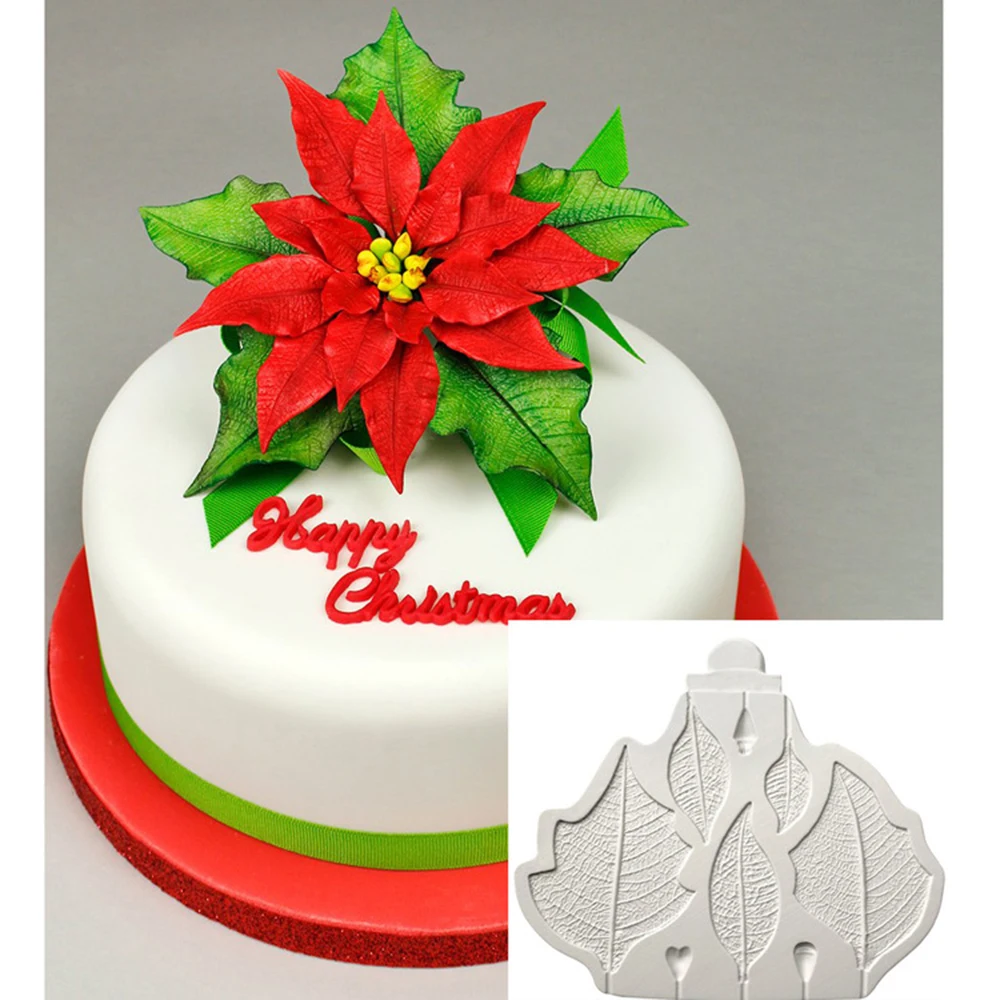 

New Poinsettia Silicone mold Fondant Mold Cake Decorating Tools Chocolate Mold Baking Mold Accessories