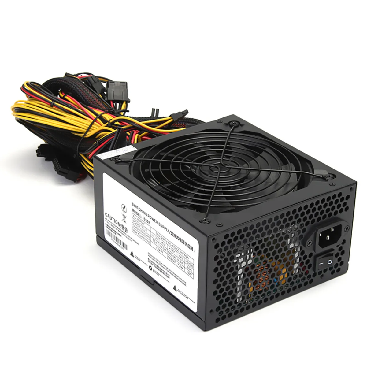 

1PCS Steel Black 1650W Power Supply 8 SATA Interfac for 6GPU Eth Rig Ethereum Coin Miner Mining Bitcoin