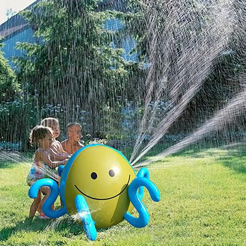 

Inflatable Octopus Shape Toy Summer Children Outdoor Playing Water Game Water Jet Ball Beach Ball Game Spraying Octopus For Kids