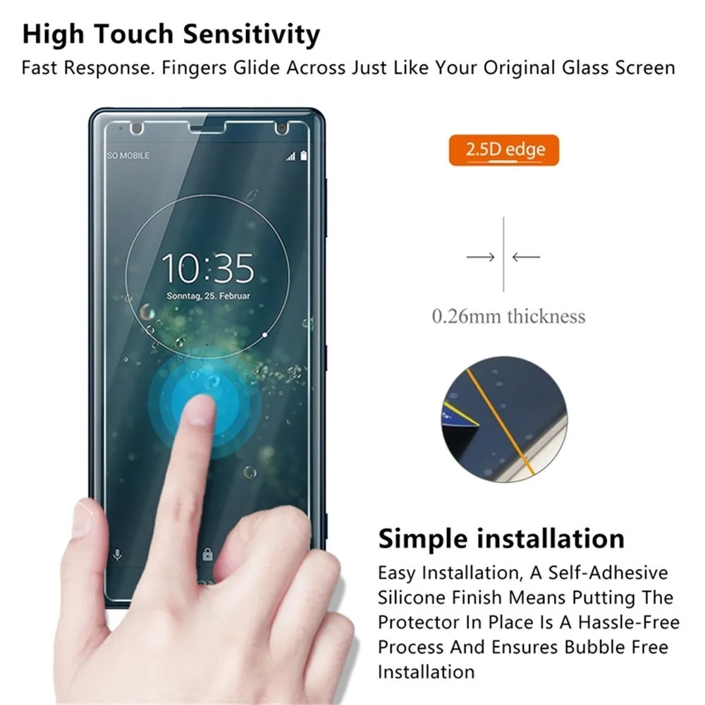 Защитное стекло для Sony Xperia 10 Xa1 X Xa2 ультратонкая Защитная пленка экрана Xz1 Xz2 Compact L1