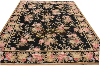 

Thick Double Knot Plain Woollen Hand-made Ivory Needlepoint Carpet Handmade Carpet Antique Decor Square Rug Antique