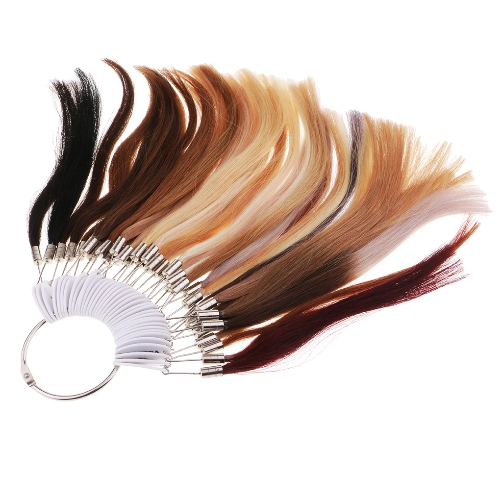 

37 Colors Color Rings Swatches for 100% Human Hair Extensions Color Chart