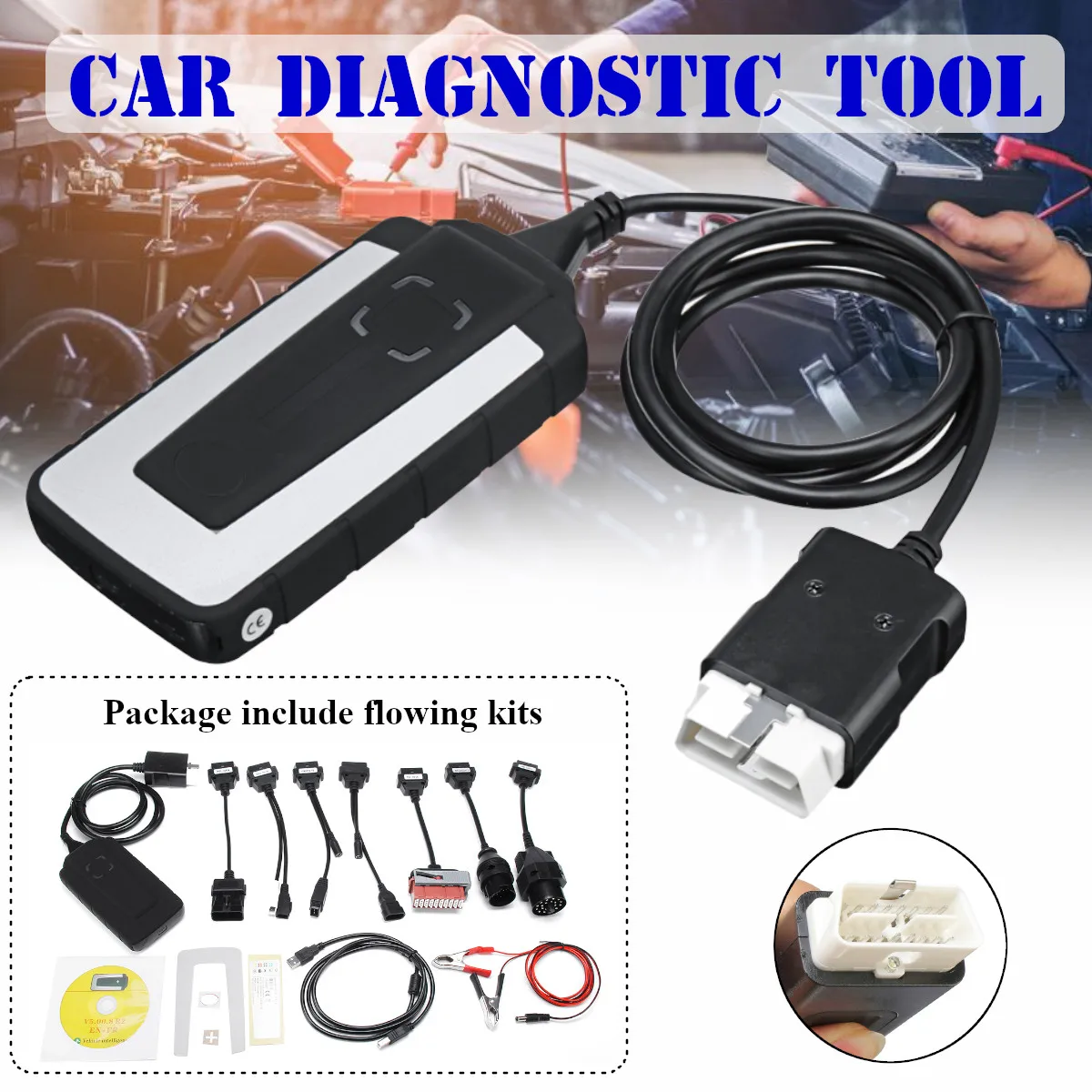 

Car Wow/Delphi Snooper With bluetooth Diagnostic Scanner Tool V5.008 R2 DS TCS CDP 150E W/8 Car Cables
