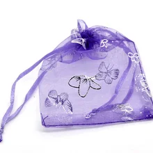 DoreenBeads 100 бабочка Органза Свадебный Подарок Сумки и чехлы 7x9 см(B13455) Иу