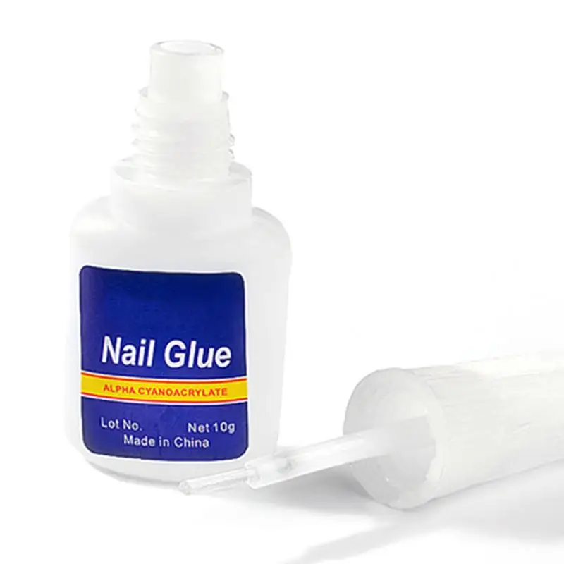 

2pcs 10g False Nail Tips Glue Nail Art Decoration with Brush False Nail Glue for Nail Stickers and Decals Manicure Tools