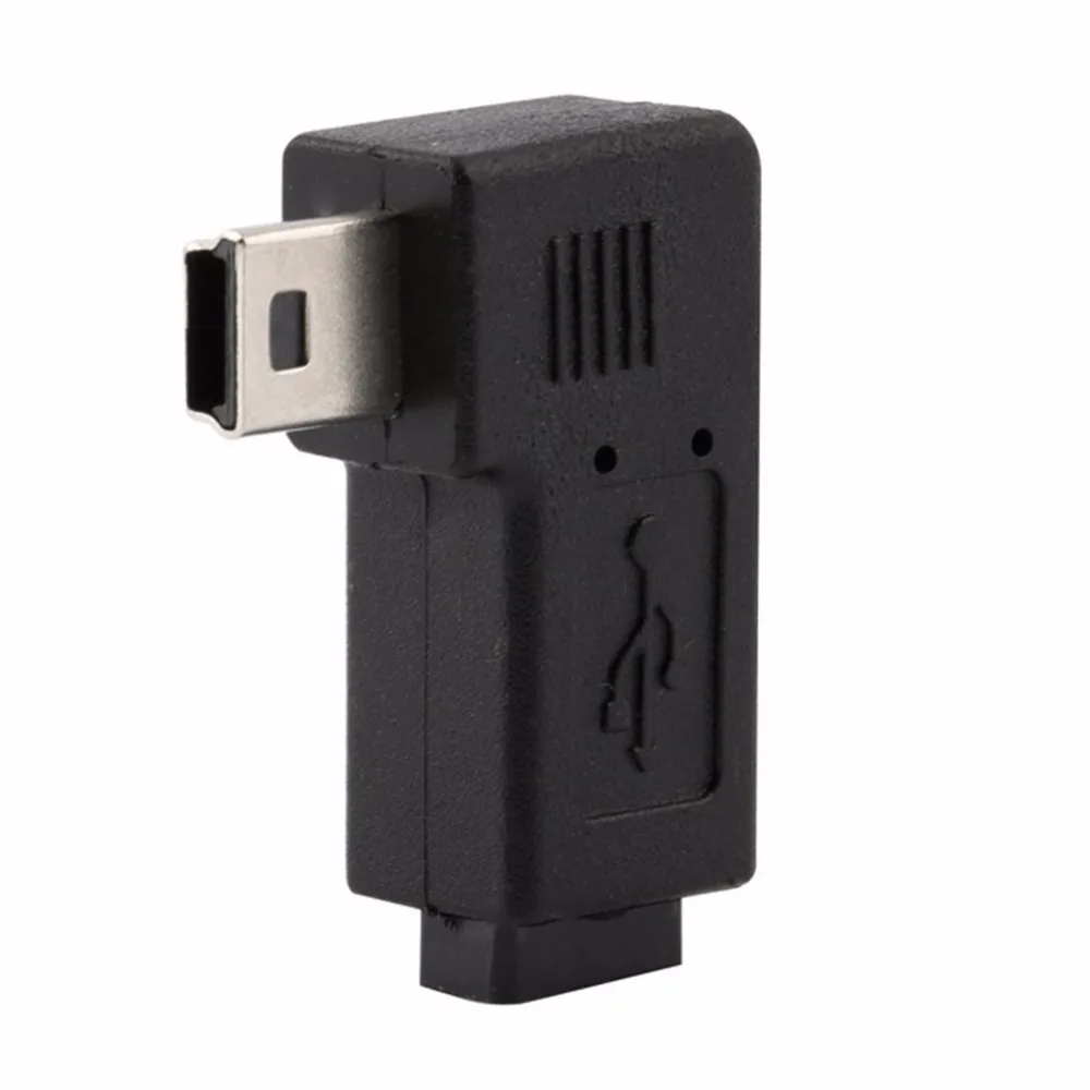 

Fashion 1pcs Female USB Micro 5Pin to Mini 5Pin Male 90 Degree Angle Left Adapter Converter Wholesale