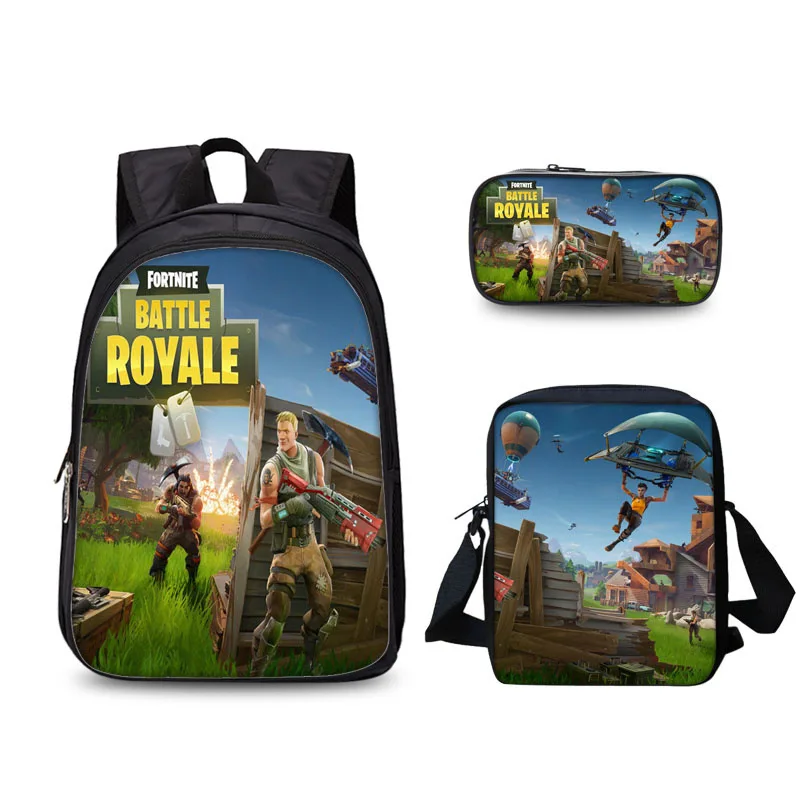 

2019 Muth 3 piece suit FORTNITE Directly Fortress Of Night Student Bag 3d Printing Game Cartoon Comic Both Shoulders Package