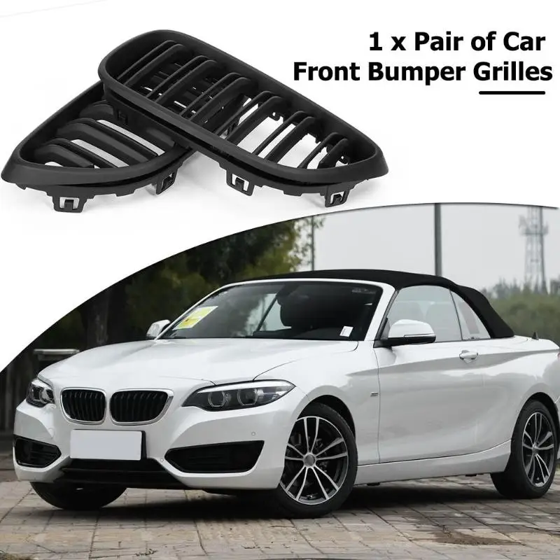 

1 Pair Matte Black Front Bumper Kidney Grill Grilles for 2 Series F22 F23 F87 M2 Car Front Bumper Grilles High Quality
