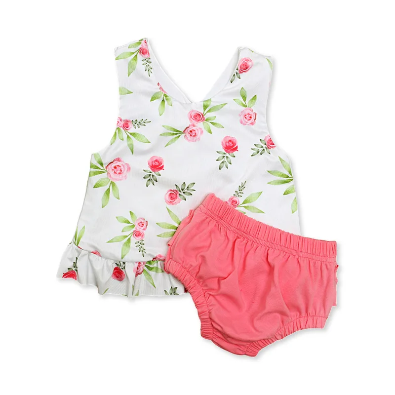 Одежда для малышей комплект из 2 предметов Топ без рукавов с цветочным рисунком