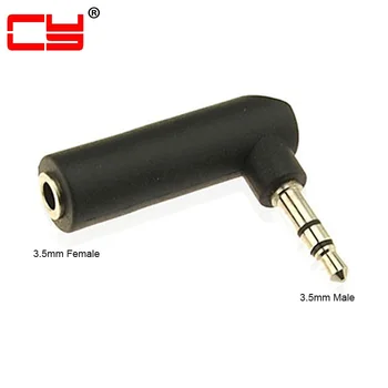

Jimier Audio Stereo 3.5mm 3poles Male 90 Degree Right Angled to 3.5mm Female Extension Adapter Converter Extender Black