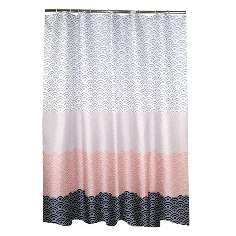 

Modern Geometric Shower Curtain Waterproof Polyester Fabric Bathroom Curtain For Bathroom Decorate With Plastic Hooks