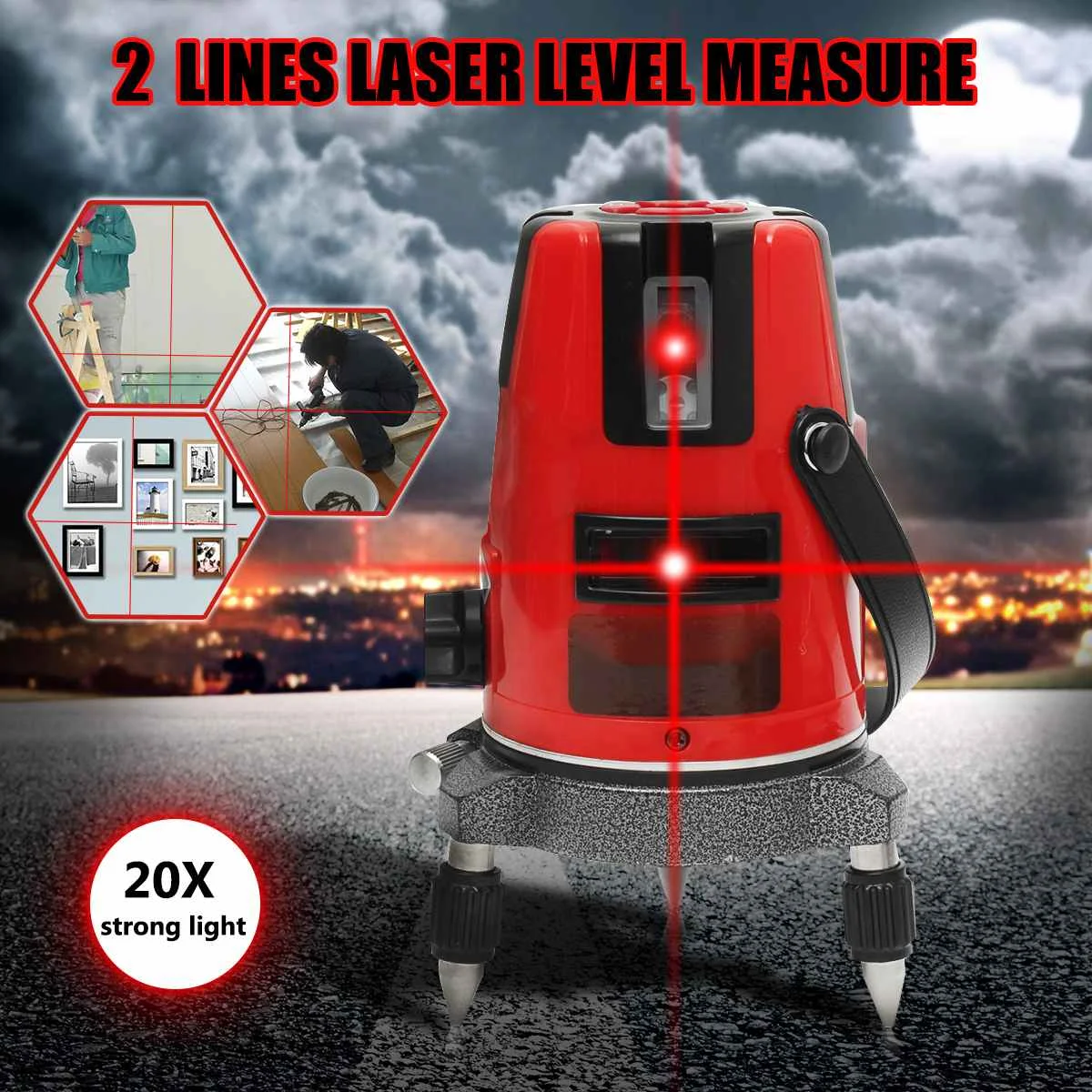 

Zeast Professional 20 Times 2 Lines Laser Level 360 Rotary Self Leveling Horizontal Vertical Auto Leveling Tools Red Beam