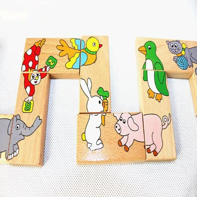 

28pcs/Set Baby Kids Animal Building Blocks Wooden Blocks Intelligence Toy