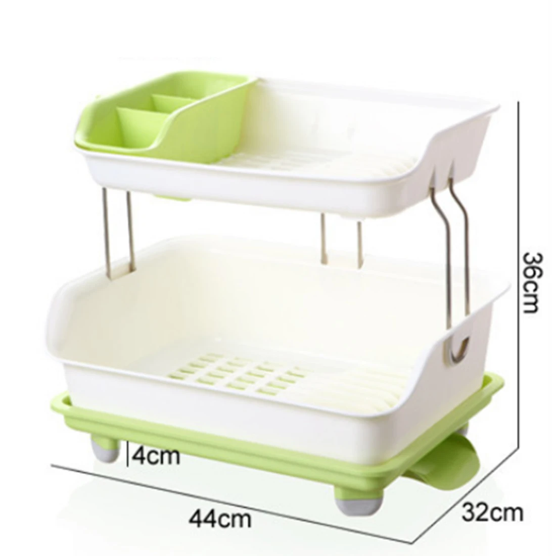

ITECHOR Double-deck Plastic Kitchen Cupboard Chopstick Tableware Storage Box Multi-layer Drain Racks Dishes Shelve Organizer