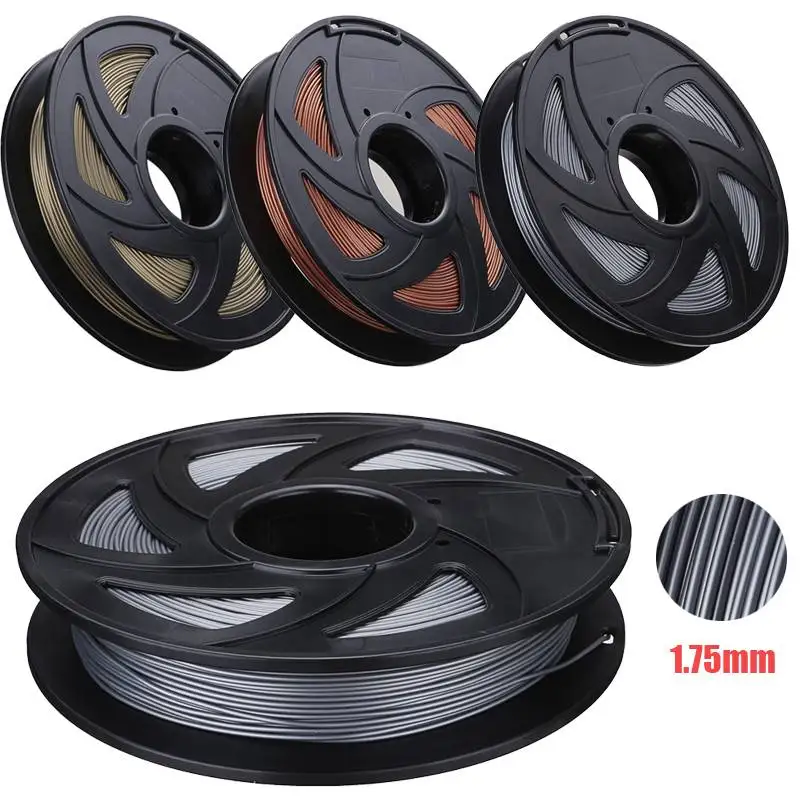 

Aluminum/Bronze/Copper Color 1.75mm 0.5kg PLA Flexible Filament For RepRap 3D Printer Materials