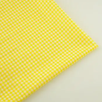 

Fat Quarter 100% Cotton Plain Fabric Gold and White Check Printed for Curtain Pillow Tilda Doll Quilting Patchwork new arrivals