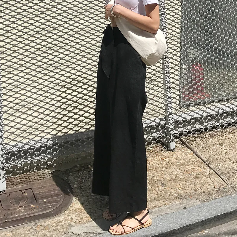 Pierna Superaen La Nuevas Black Sólido Mujer 20198 Las Casuales Estilo Primavera De Color Mujeres Algodón Largos Pantalones Ancha Coreano xRZqAWRfn