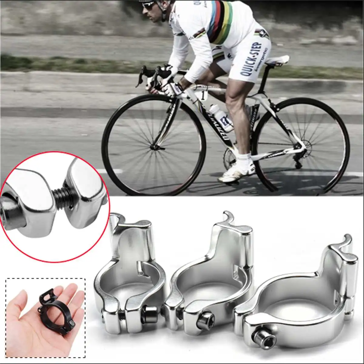 

28.6 31.8 34.9 Bike Front Transmission Alloy Braze on Front Mech Derailleur Clamp Bicycle Cycling Motorcycle