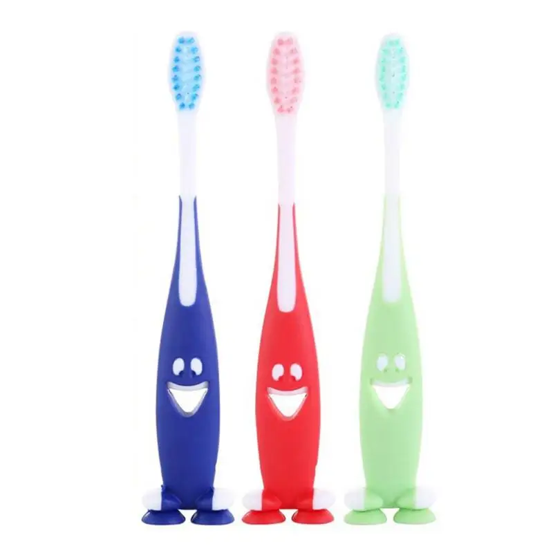 3pcs/Set Ultra Soft Bristles Toothbrush Kids Children Cartoon Smile Antibacterial Toothbrushes Kit