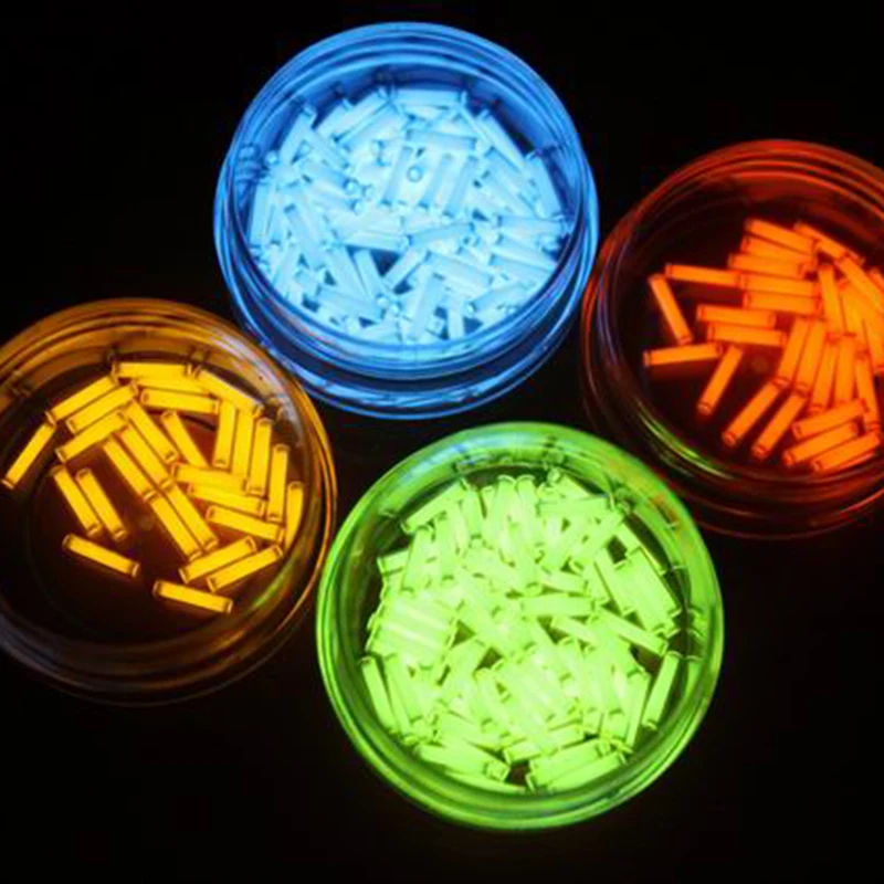 

1.5*6mm Self Luminous Key Ring 15 Years Fluorescent Tube EDC Glowing Camping Equipment Emergency Lights Outdoor Tools