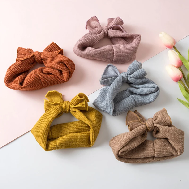 

Fashion 1 PC Cute Ear Headwrap Girls' Crochet Headband Knitted Bow Warmer Children Hairband Hair Band Accessories