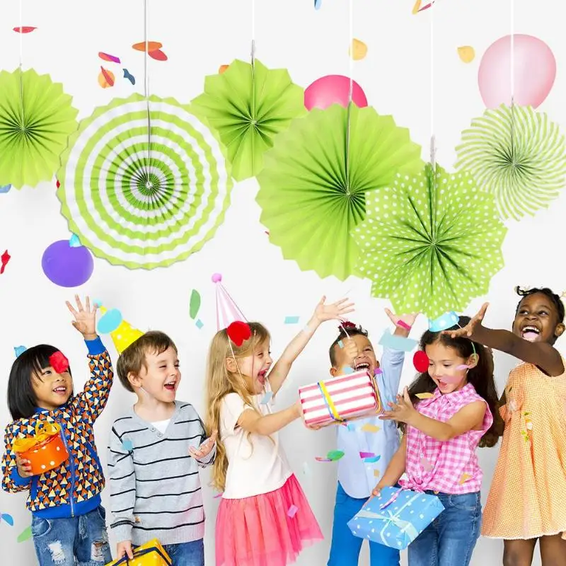 

6pcs/set Crafts Decorative Paper Fan Festival Party Birthday Wedding Baby Shower Home Background Wall Hanging Decoration