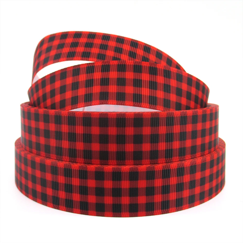 

7/8"(22mm) Color Plaid high quality printed polyester ribbon 10 yards,DIY handmade materials,wedding gift wrap,10Yc584