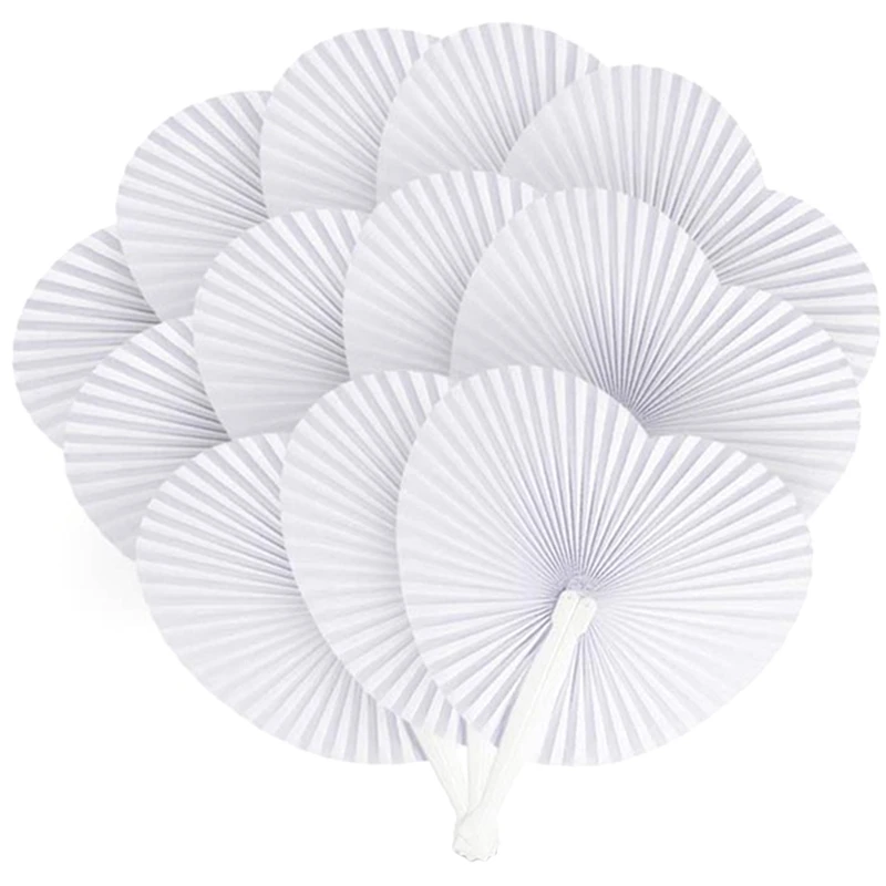 

Fashion-24Pcs Heart Shape Paper Pocket Fans Foldable Wedding Decoration Party Supplies Birthday Diy Craft Hand Painted Home De