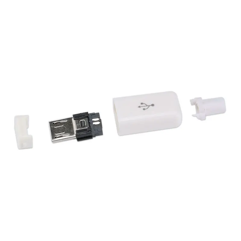 10 шт./компл. 4 в 1 DIY Micro USB тип сварки Мужской 5 контактный разъем w/пластиковая