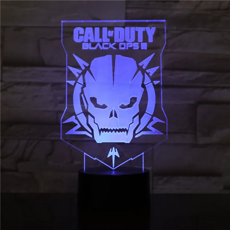 

3d ночник s Call of Duty Mask, красочные Налобные фонарики для кровати, креативный подарок, светильник s от производителя, светильник ильники, домашний декор 2407