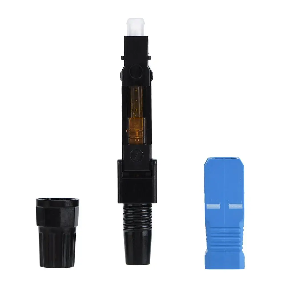 

100pcs/Lot SC Single Mode Fiber Optic Quick Fast Embedded Connector Connecting Adapter for FTTH Black Blue