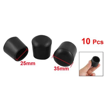 

10 Pcs Cone Shaped 25mm Dia Furniture Table Chair Rubber Foot Pads Black
