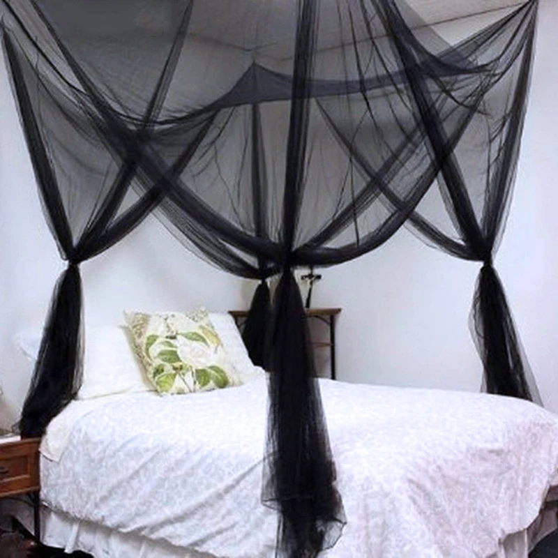 

Bed Four Canopy Mosquito Corner Net Bedding Queen Curtain Princess King Size new