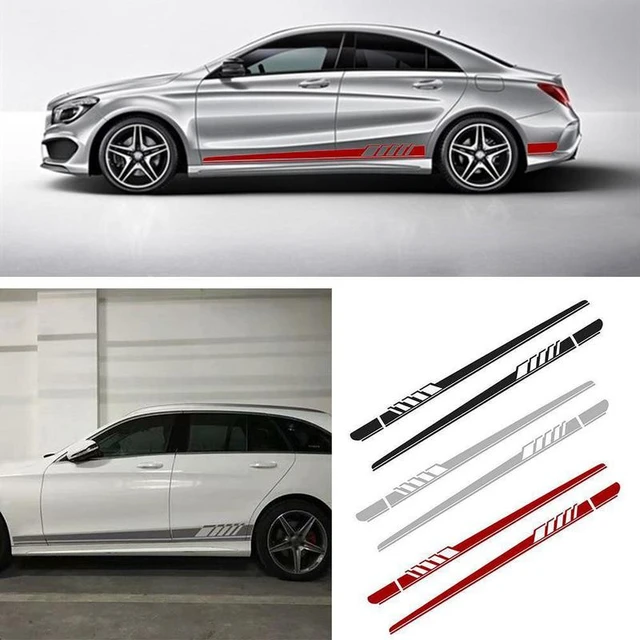 2pcs Car Side Body Sticker Vinyl Decal Long Stripe Car Sticker Diy