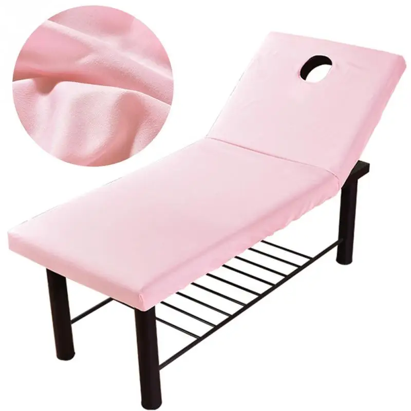 

Professional Cosmetic salon sheets SPA massage treatment bed table cover sheets with hole 6 Colors to Choose